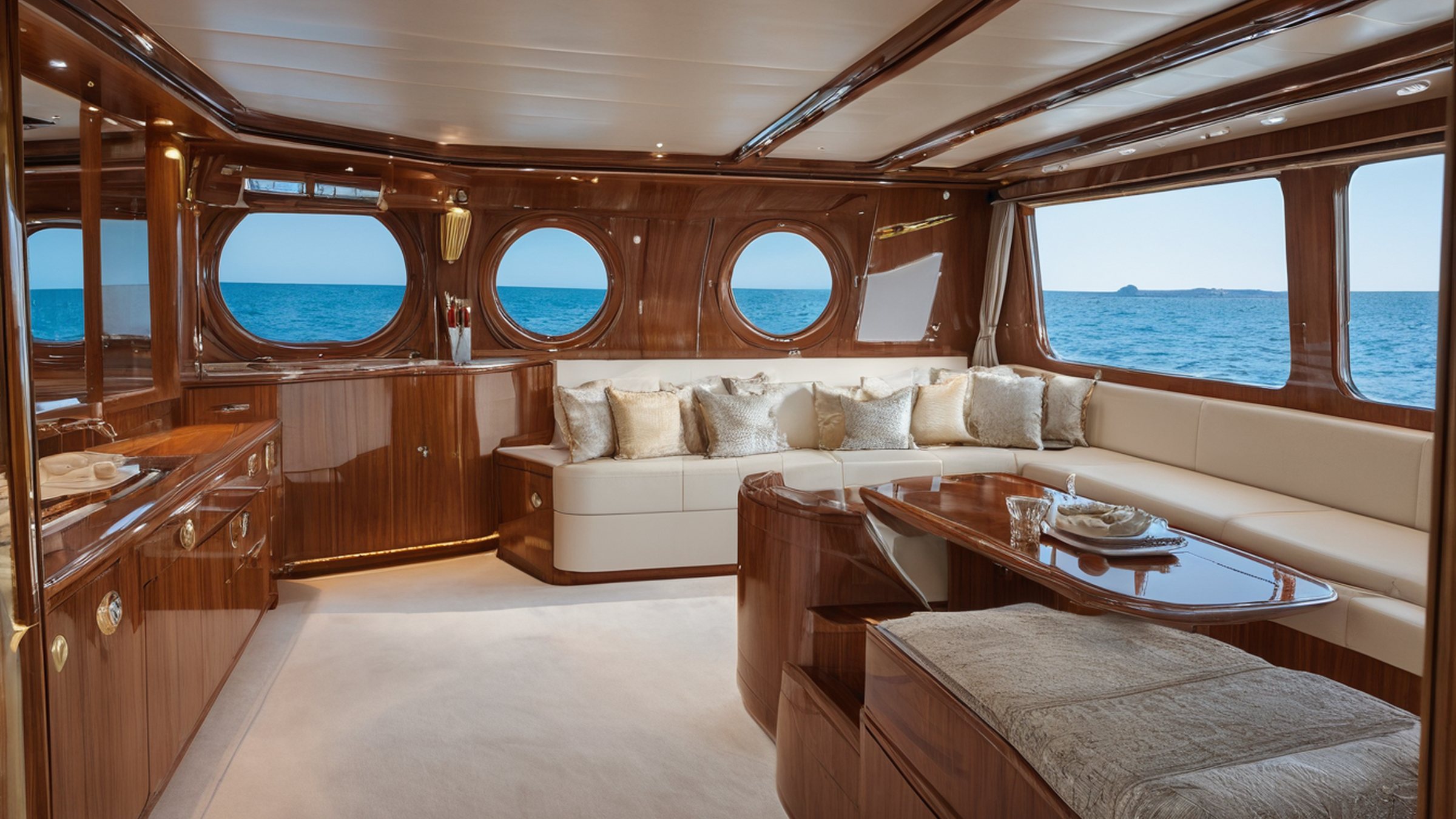 classic yacht main saloon interior main saloon hero by Modenese Gastone