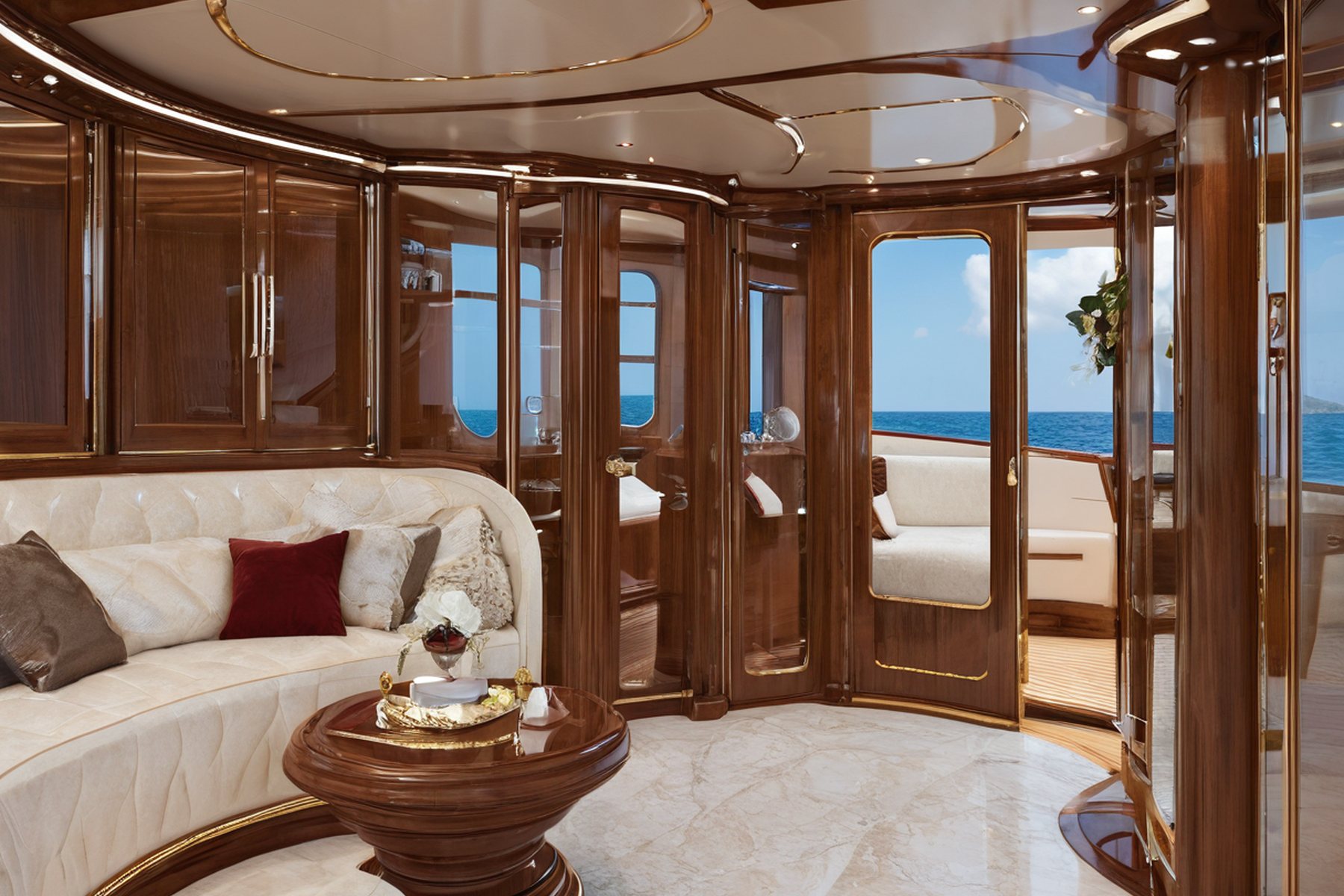 classic yacht main saloon interior saloon gallery by Modenese Gastone