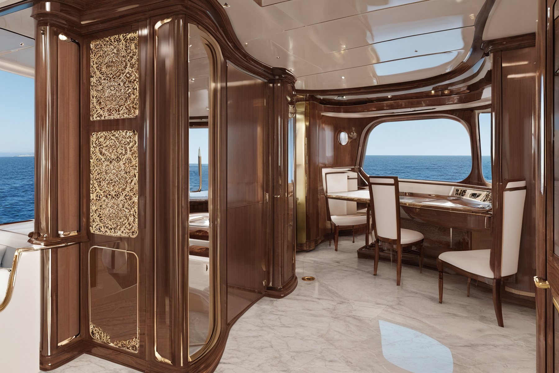 contact yacht interior design studio worldwide delivery map table by Modenese Gastone