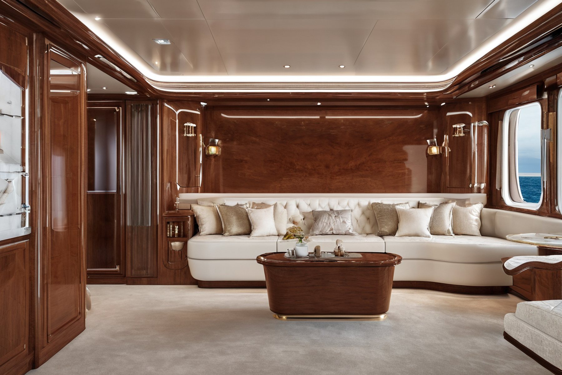 luxury yacht interior design concealed fixing detail by Modenese Gastone