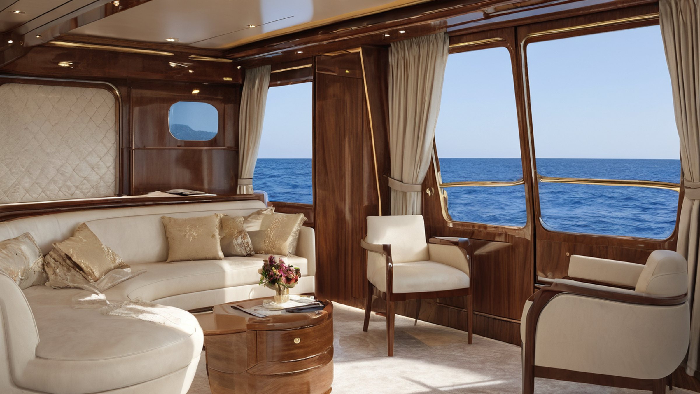 luxury yacht interior design deep sea yacht saloon by Modenese Gastone