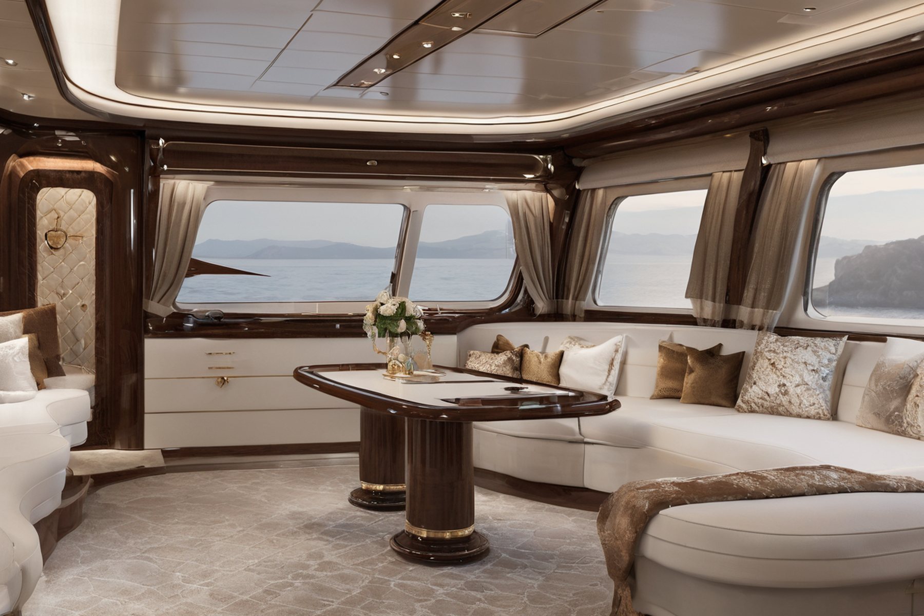 luxury yacht interior design FAQ pricing table scene by Modenese Gastone