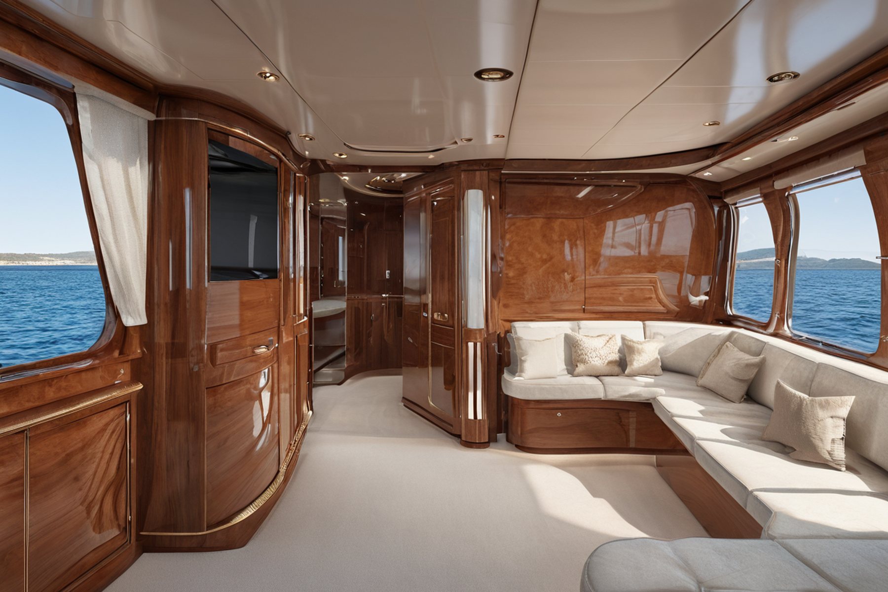 luxury yacht interior design fire retardant upholstery by Modenese Gastone