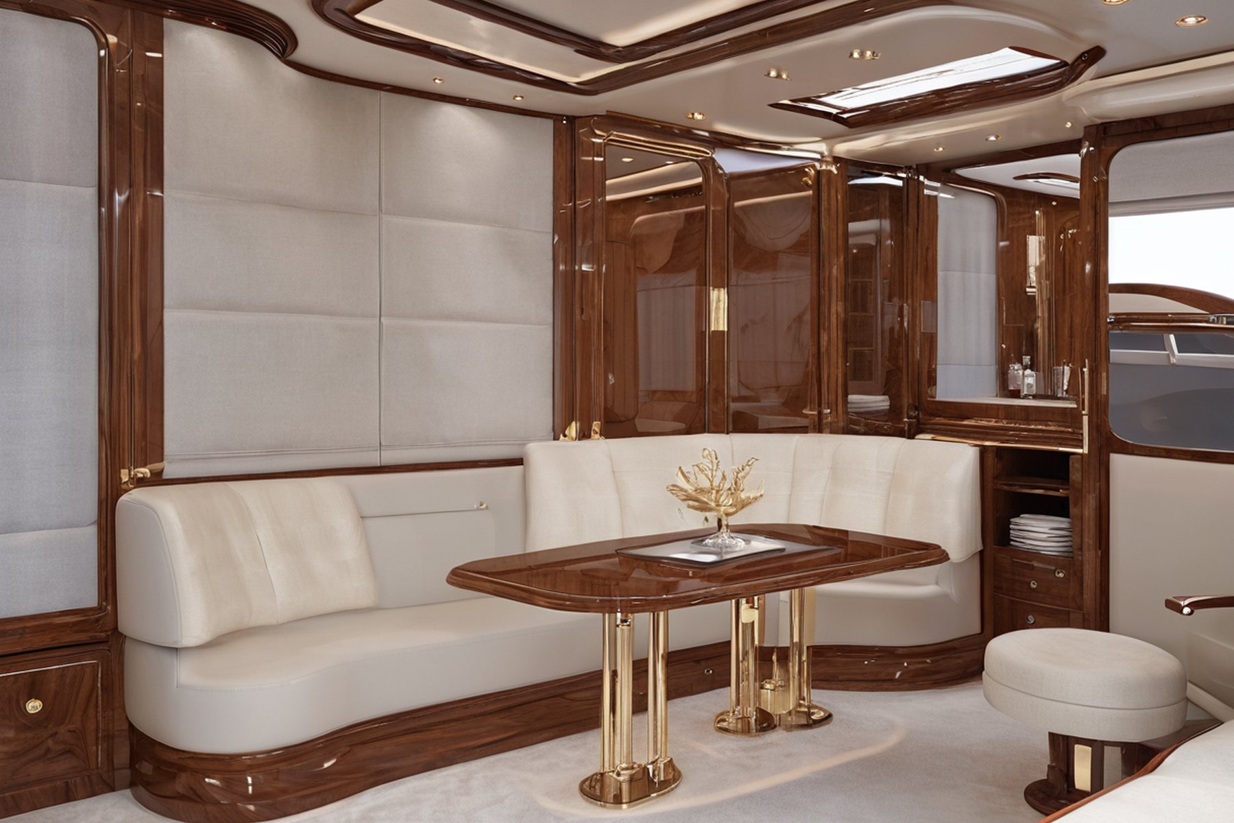 luxury yacht interior design services lighting and textile plan by Modenese Gastone