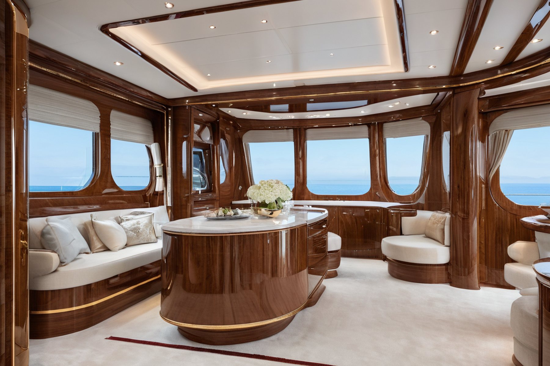 luxury yacht interior design services site coordination scene by Modenese Gastone