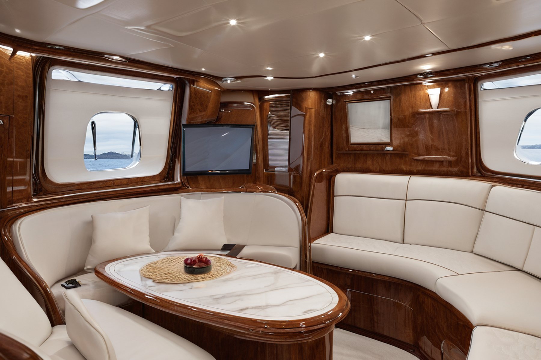 luxury yacht interior design shipyard review table by Modenese Gastone