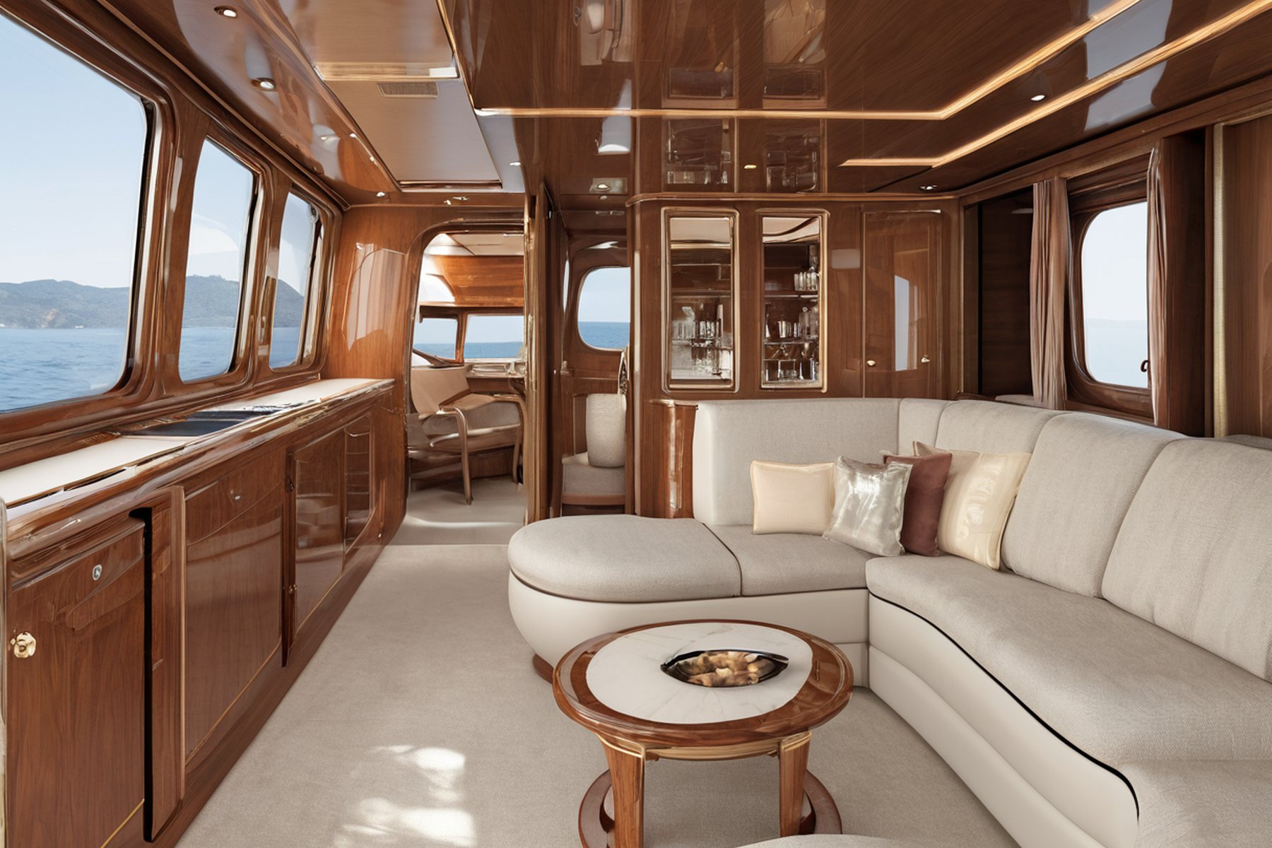 luxury yacht interior design wheelhouse lounge by Modenese Gastone