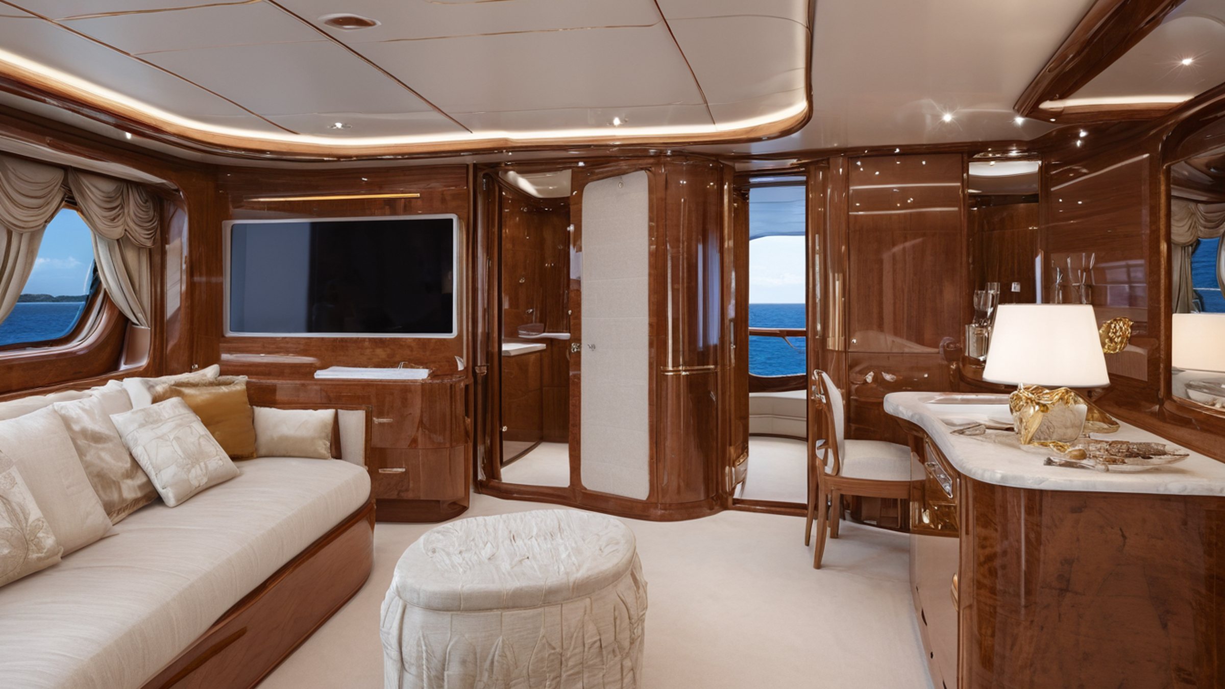 superyacht owner's suite interior owners suite hero by Modenese Gastone