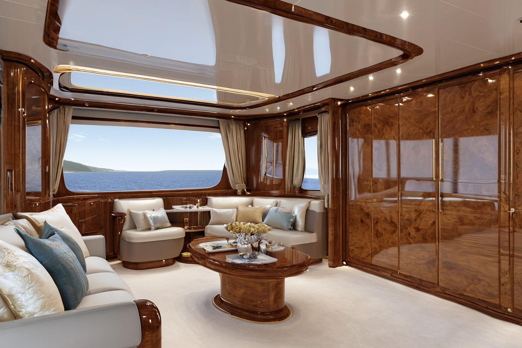 superyacht owner's suite interior salt air finish detail by Modenese Gastone
