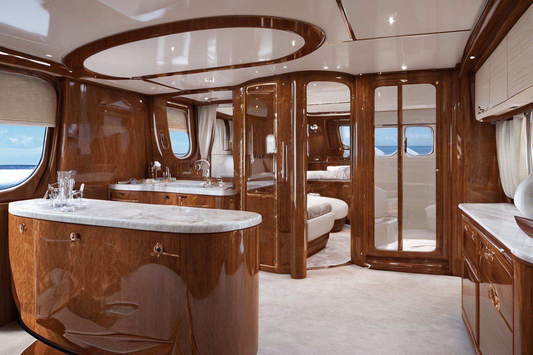 superyacht owner's suite interior suite gallery by Modenese Gastone