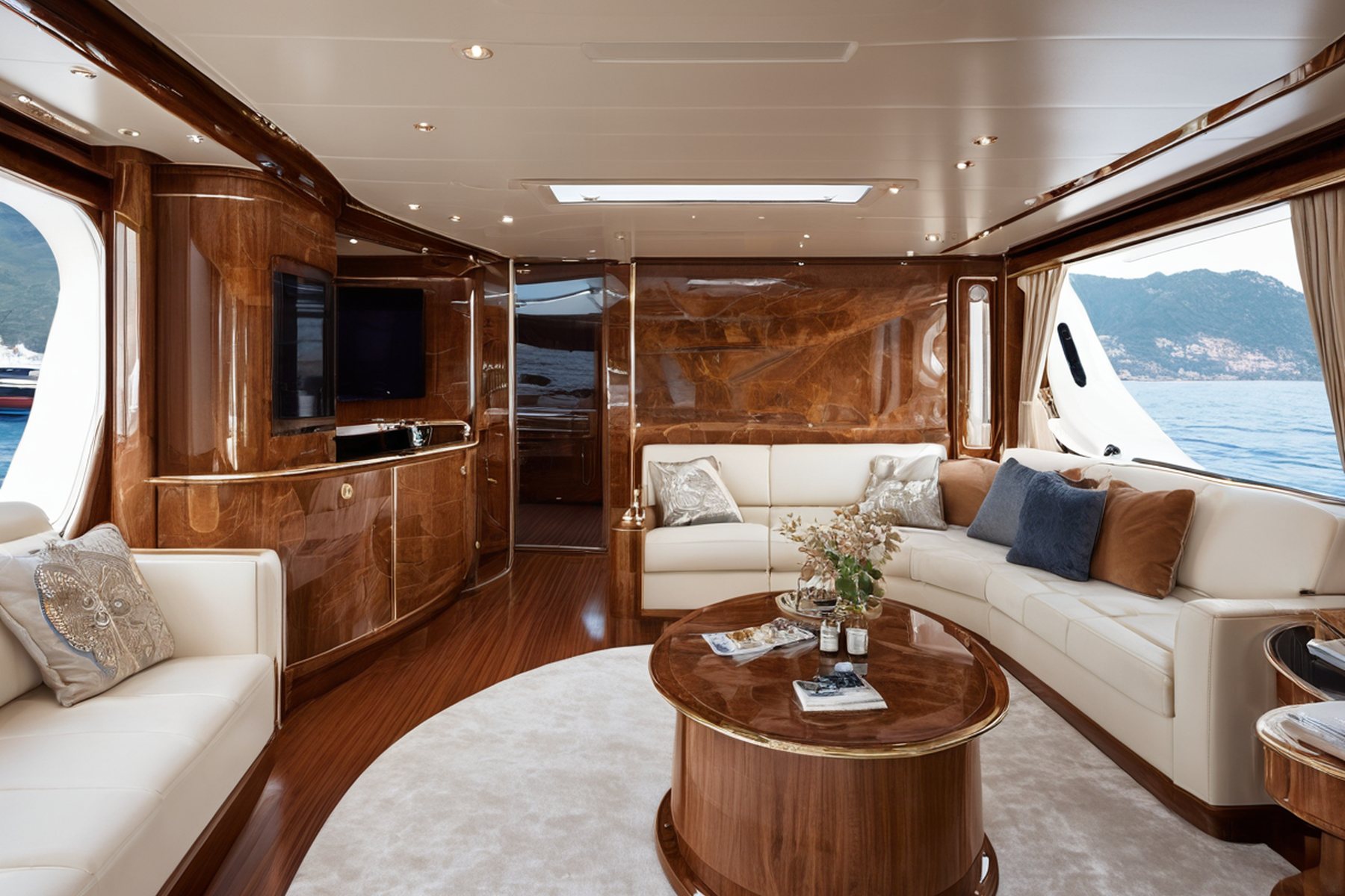 superyacht owner's suite interior veneered panel wall by Modenese Gastone