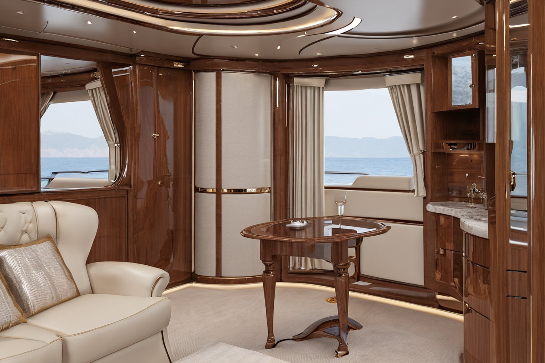 yacht interior materials finish coat process by Modenese Gastone